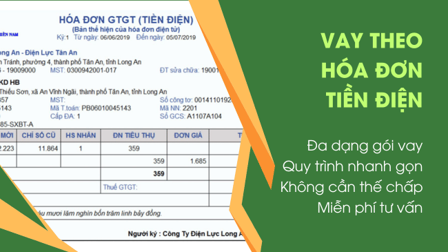 Vay theo hóa đơn tiền điện
