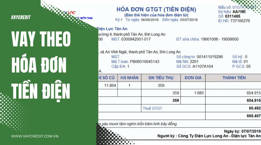 Vay theo hóa đơn tiền điện